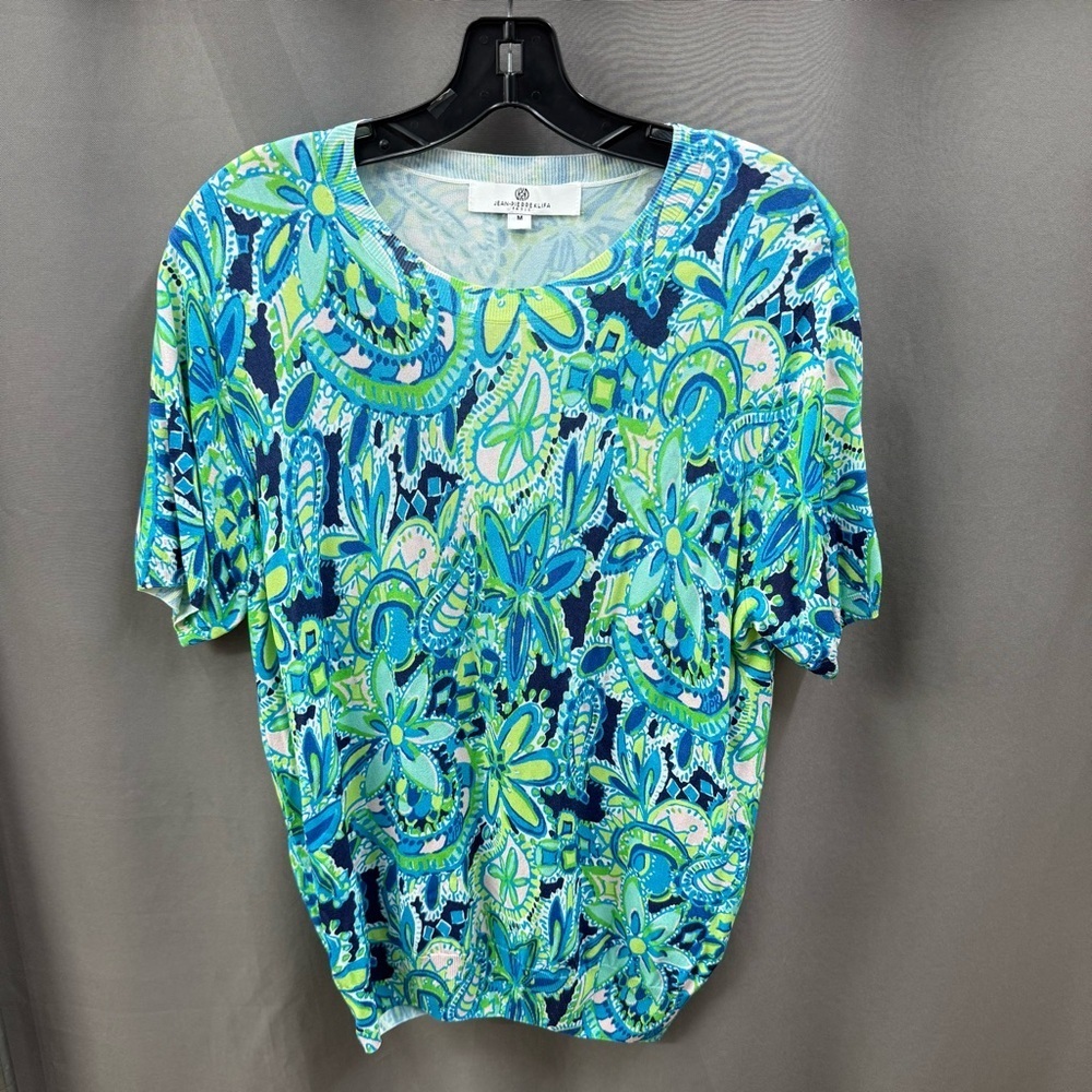JEAN-PIERRE Klifa Size M Floral Short Sleeve Women's Top